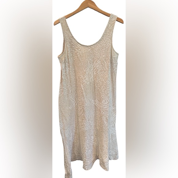 FRESH PRODUCE Maxi Dress, XL, Asymmetrical, Sleeveless Coral, Green Tan OR Cream - Picture 3 of 7